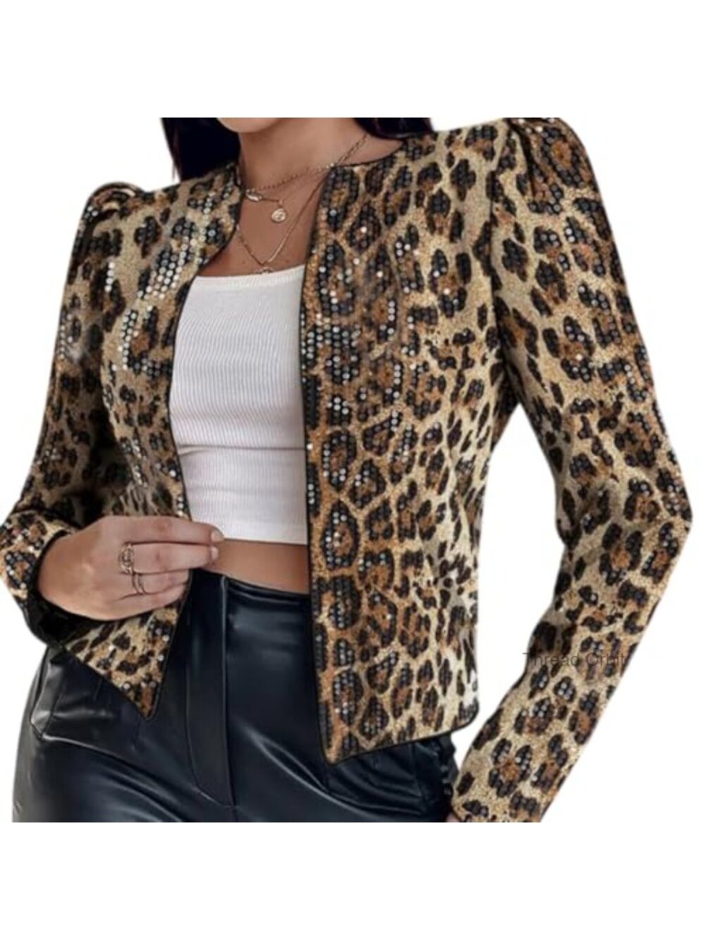Sequin Cardigan Blazer Jacket Long Sleeve Sparkle Work Tops